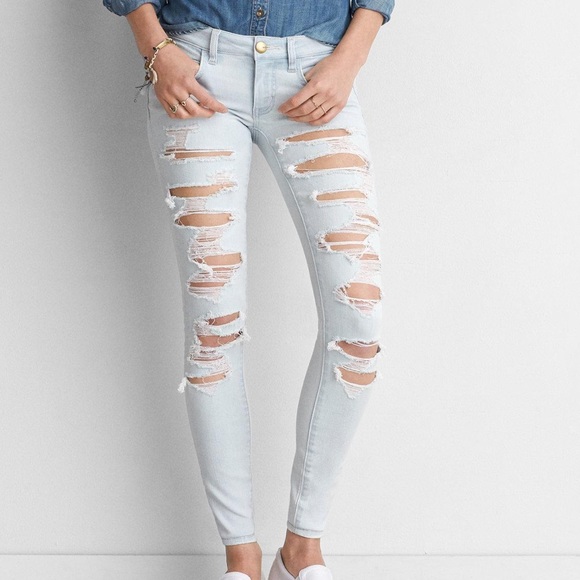 American Eagle Outfitters Denim - American Eagle Light Wash Ribbed Jeans